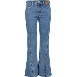 ONLY2026春季新款脚口开叉通勤小个子高腰显瘦九分裤喇叭牛仔裤女