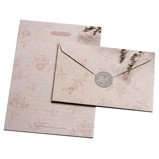 信纸信封套装情书七夕表白手写信高级感信笺加厚复古百日誓师高三18岁成人礼稿纸明信片封口贴送男女友信签E1