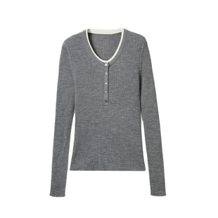 糖皮出品 天衣无缝 一线成衣 扣子装饰 岛精18针 冬季亨利羊毛衫