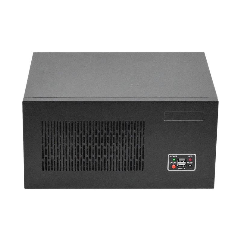 厚尚BG2610壁挂式迷你ITX工控机箱工业服务器黑色机箱电源套装2槽
