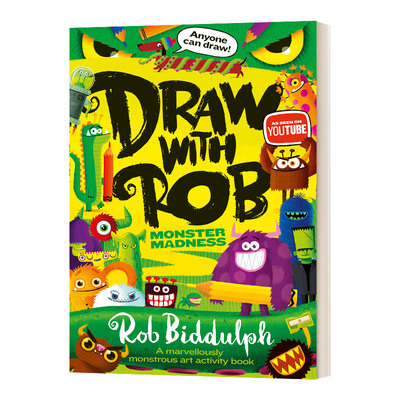 英文原版 Draw With Rob Moster Madness 和罗伯比达尔夫一起画画3 英文版 进口英语原版书籍儿童外文书
