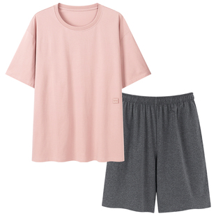 莫代尔睡衣男士夏季短袖短裤青少年可外穿纯色薄款家居服两件套装