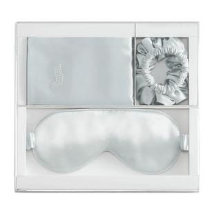 银桑高端蚕丝枕套睡眠遮光眼罩礼盒单人真丝发圈旅行套装礼物礼品