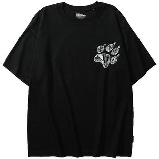 JackWolfskin狼爪新款PAW男女户外徒步速干森林印花短袖T恤A66103