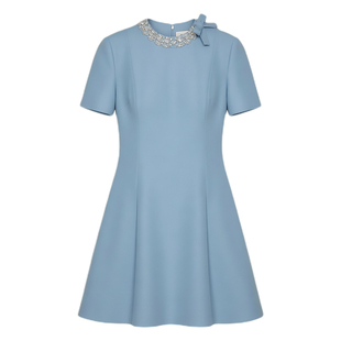 骄阳似我赵今麦同款蝴蝶结钉珠法式连衣裙女2026新款礼服a字短裙