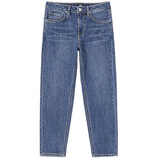 【张凌赫代言】Lee413标准高腰小直脚中浅蓝四季款女牛仔裤显瘦潮