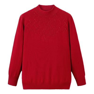 200斤中老年针织打底衫加肥加大胖妈妈羊毛衫奶奶毛衣半高领秋冬