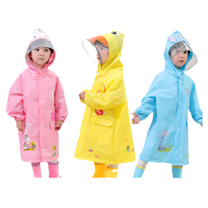兒童雨衣幼兒園小學(xué)生男童女童小黃鴨寶寶防水全身斗篷式雨披套裝