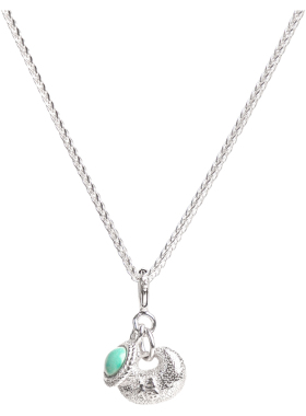 纯银福袋项链|原矿绿松石