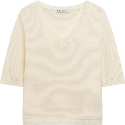 播商场同款V领短袖淡人针织t恤女24夏新款白色宽松上衣BDR2SD1682