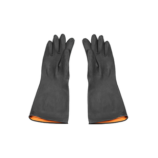 耐酸碱加厚加长工业橡胶手套耐磨防油防水乳胶皮黑色劳保作业手套