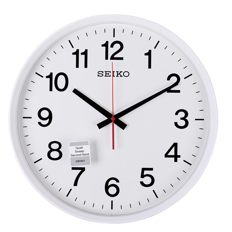 正品seiko日本精工静音白色挂钟