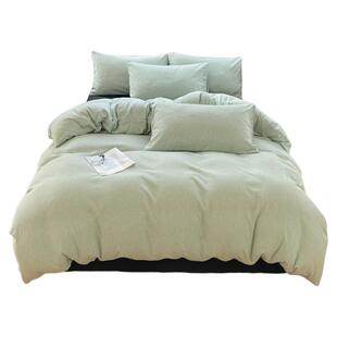 A类无印风床上四件套全棉纯棉新款床单被套罩床笠学生宿舍三件套4