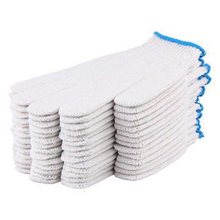 线手套加厚劳保白棉纱耐磨男女防护劳动尼龙棉线工作汽修干活防滑