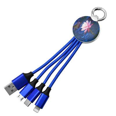 发光钥匙扣一拖三手机充电线