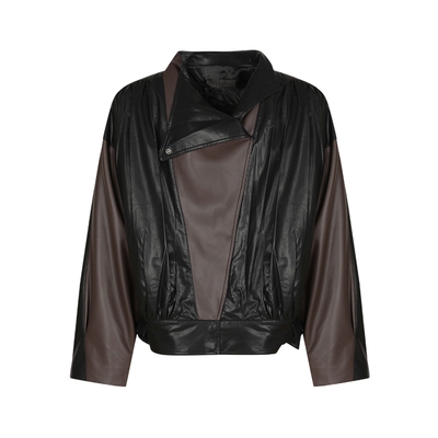 LESS复古机车感色PU皮衣短外套