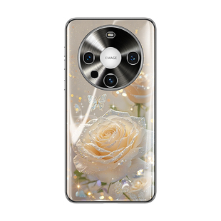 适用华为mate60pro手机壳mate40外壳新款2026曲面屏不顶膜高级感女款镜头全包防摔mete50e小众玫瑰por+保护套