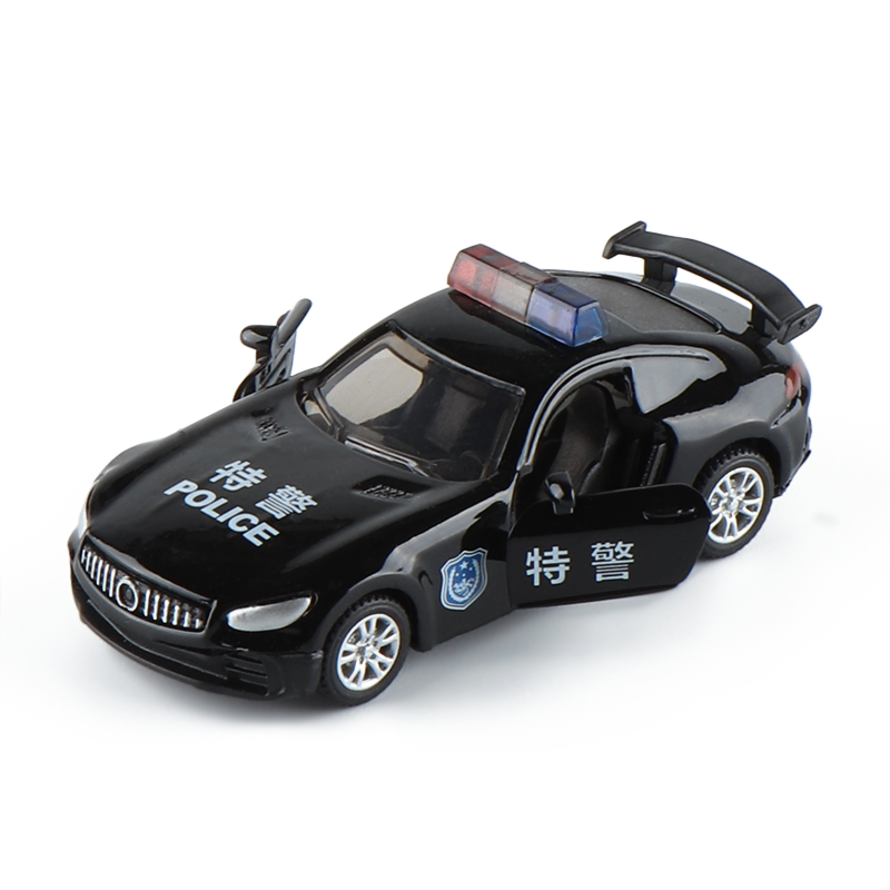 合金小车开门回力声光警车