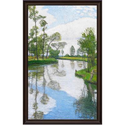 风色河滨装饰画简约风景玄关油画