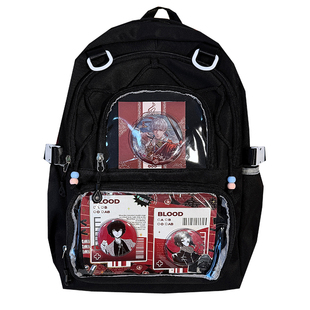 大容量学院风百搭日常双肩痛包学生10cm娃包二次元扎谷吧唧女书包