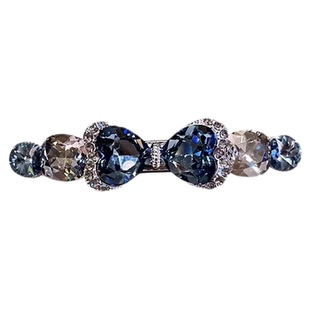 轻奢高档水晶蝴蝶结发夹弹簧夹6CM高级感后脑勺半扎发一字夹顶夹