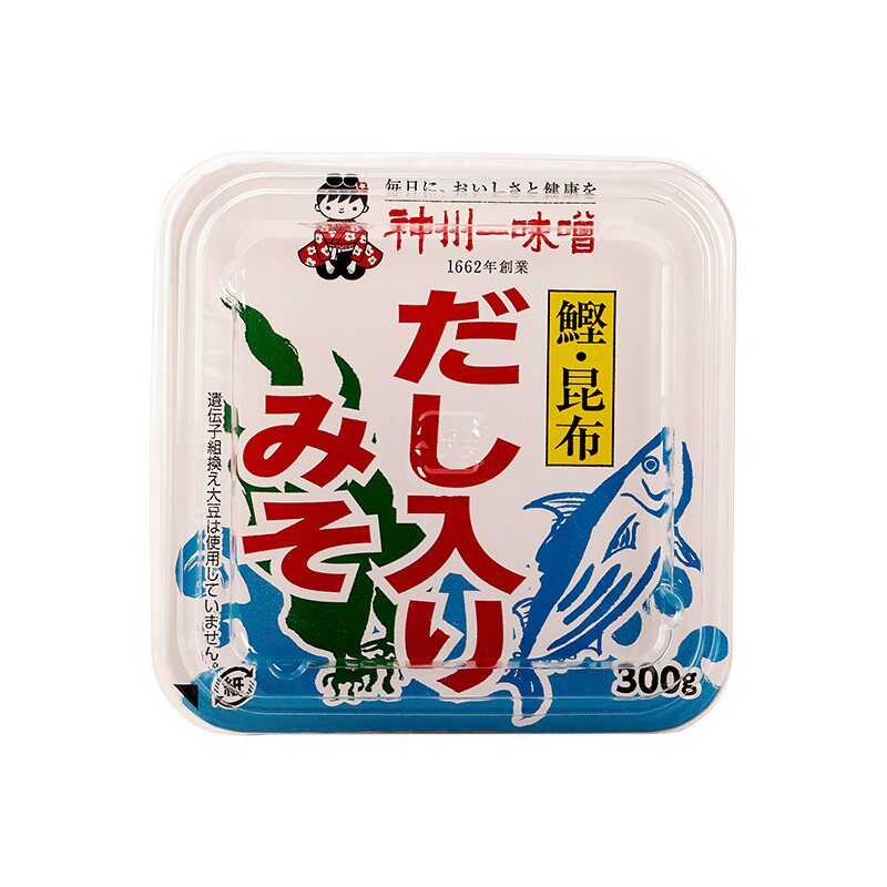 日本进口神州一味噌赤味噌调味白味增酱300g日式赤味增酱大酱汤