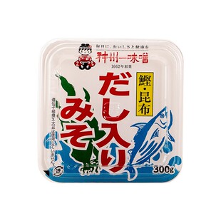 日本进口神州一味噌鲣鱼昆布调味白味增酱300g日式赤味增酱大酱汤