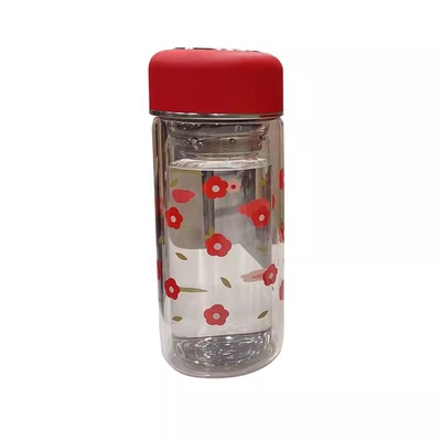 高硼硅小花防烫玻璃杯子