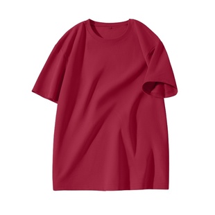 KV真维斯纯棉短袖t恤女2026新款 红色体恤宽松风圆领半袖夏季上衣