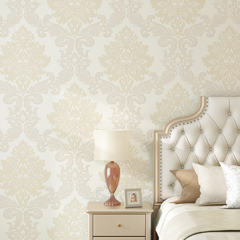 法式轻奢欧式无缝墙布现代简约卧室客厅电视背景全屋高端提花壁布
