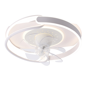 智能简约卧室风扇灯2025新款客厅餐厅超薄静音变频摇头吸顶电扇灯