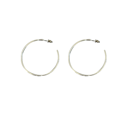 素银大圈 黄打屁时髦复古显脸小日常夸张古早韩味925耳钉蚊香盘夹