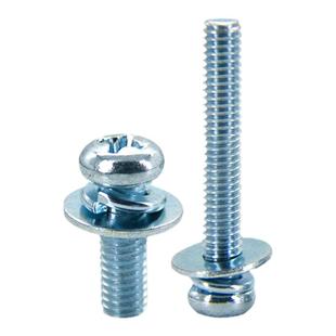 日标蓝白锌十字小盘头三组合螺丝钉M3M4M5M6圆头大小平垫弹垫组合