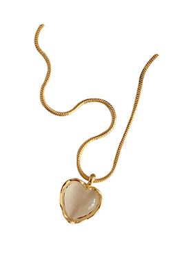 爱心猫眼石项链温柔质感简单好看