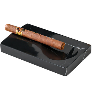 雪茄专用烟灰缸单人天然大理石奢石石材办公室书房摆件大气高级感