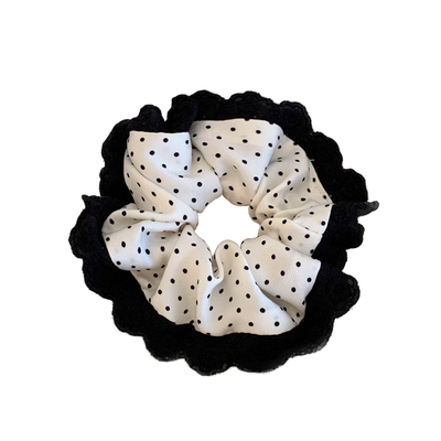 复古甜心经典黑白波点发圈