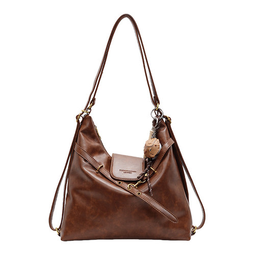 高级感百搭托特包女新款通勤轻奢小众复古双肩包大容量单肩斜挎包