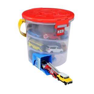 TOMY多美卡手提收纳箱盒小车收纳整理桶收纳汽车合金车模儿童玩具