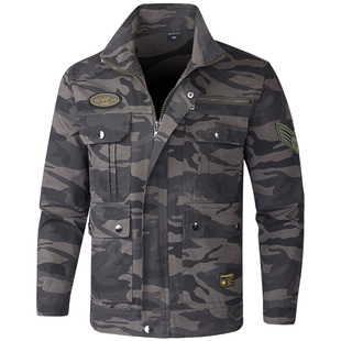 男士电焊劳保工作服男装套装工地建筑纯棉耐磨焊工迷彩单件上衣