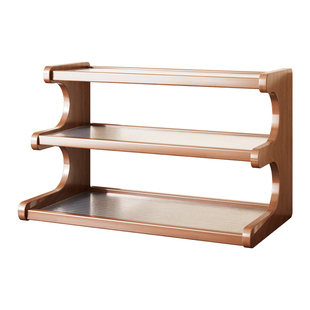 亚克力桌面水杯置物架杯架多层台收纳桌上茶具架杯子茶杯台面楠竹