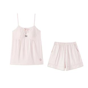 纯棉睡衣女款夏季性感吊带短裤带胸垫防凸点纯欲风家居服2025新款