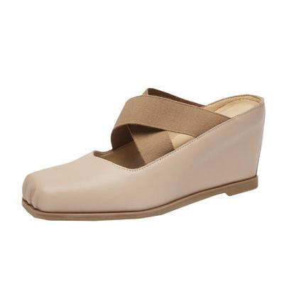 百搭外穿真皮包头半拖