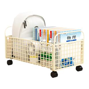 书包置物架可移动带滑轮书本神器学生桌面收纳筐桌下工位放包架子