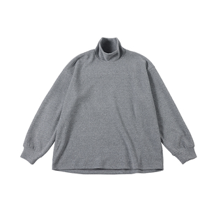 NOEARS复古浅花灰色加厚高领保暖日系cityboy卫衣秋冬内搭重磅潮