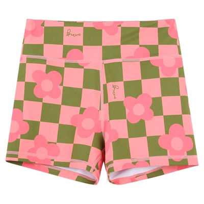 BromoSt 樱抹格 粉绿健身短裤Crossfit骑行瑜伽跑步弹力花裤子