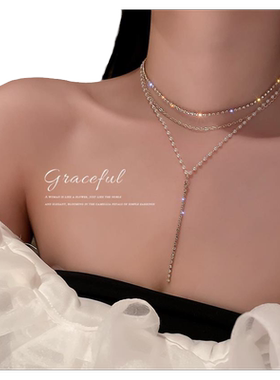晚宴锁骨链项链玉都遇珍珠