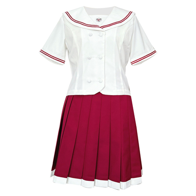 空气站台红叶箱原创水手服女jk制服套装海军领学院风新红色女