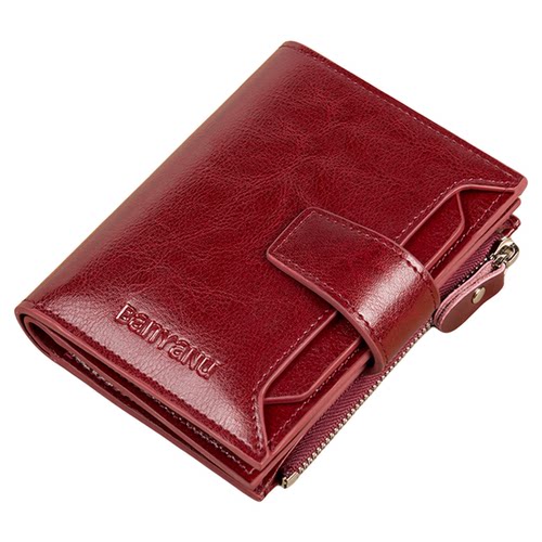 2026新款真皮钱包女士卡夹多功能小短款大容量一体拉链按扣驾照证