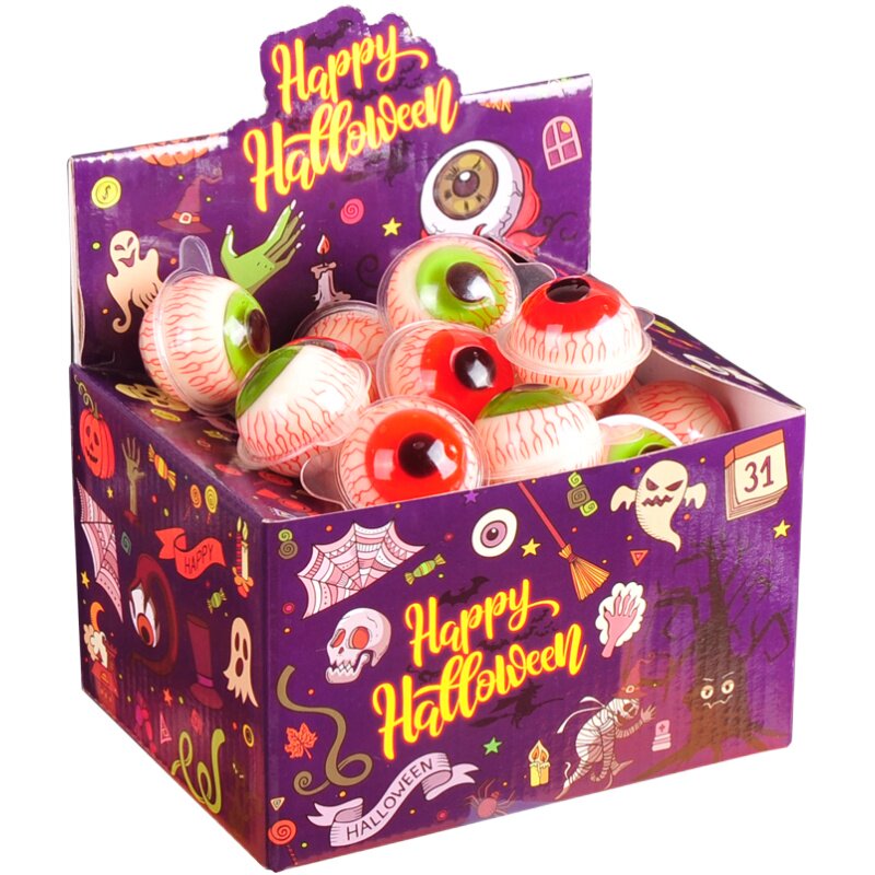 创意球形3d球形眼珠子流心夹心软糖眼球爆浆软糖可爱万圣节糖果