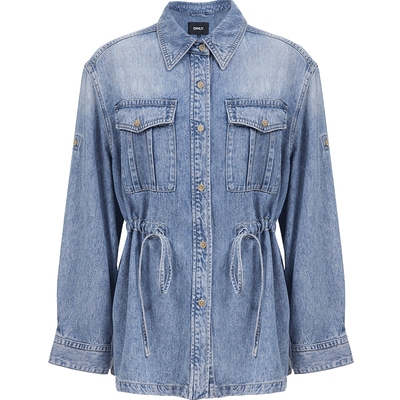 ONLY工装大口袋宽松落肩牛仔外套